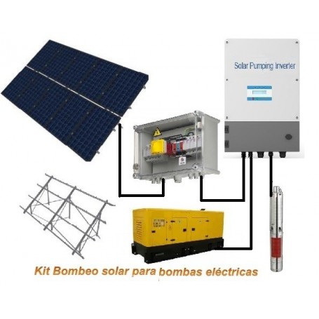 Kit Bombeo Solar para bomba trifásica 230V hasta 4cv - Solar